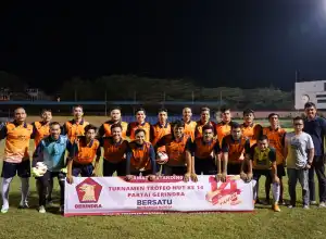 Peringati HUT ke-14, Gerindra Aceh Gelar Pertandingan Sepak Bola Trafeo Cup