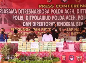 Tim Gabungan Ungkap Penyeludupan 189 Kg Sabu dan 38 Ribu Ekstasi