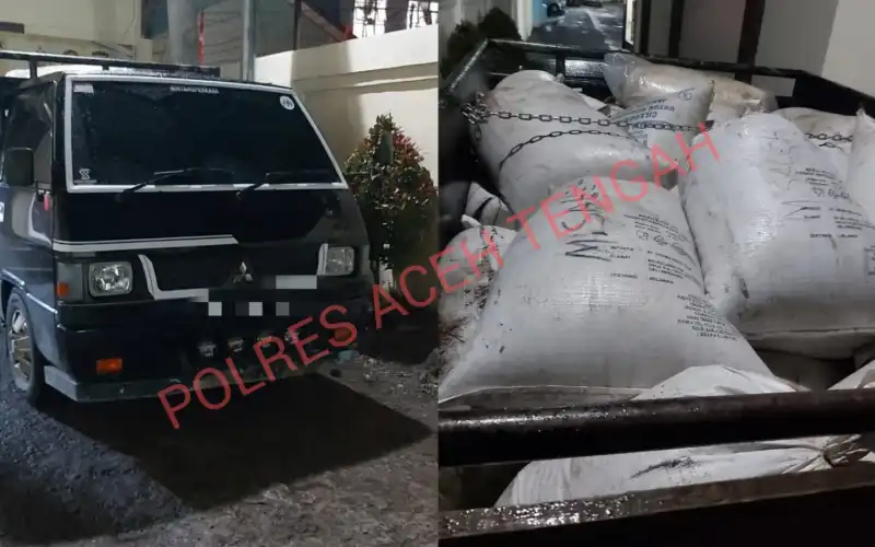 Polisi Tangkap Dua Penggangkut Getah Pinus di Aceh Tengah