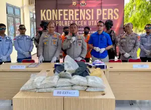 Polisi Gagalkan Penyelundupan Ratusan Ribu Pil Ekstasi dan Sabu di Aceh Utara