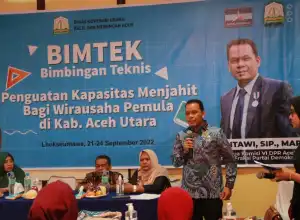 Pelaku Usaha di Aceh Utara Dibekali Peningkatan Kapasitas Menjahit