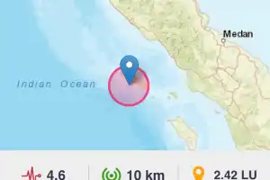 Gempa Berkekuatan 4,6 SR Guncang Simeulue