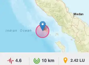 Gempa Berkekuatan 4,6 SR Guncang Simeulue