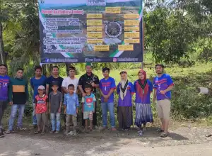 HMI Bersama Imling Pasang Spanduk Tolak Tambang di Beberapa Desa di Linge