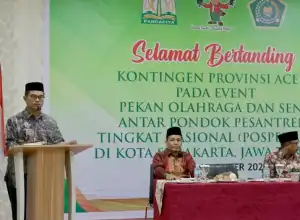 Lepas Kontingen POSPENAS IX, Gubernur Aceh Ajak Peserta Percaya Diri
