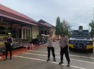 Tingkatkan Kewaspadaan, Kapolres Sidak Penjagaan Mako Polres Aceh Utara