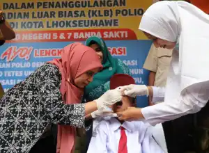 Pemkot Lhokseumawe Mulai Lakukan Imunisasi Polio di Setiap Sekolah