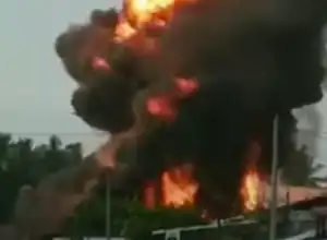 Pangkalan Gas di Arongan Lambalek Meulaboh Terbakar dan Meledak
