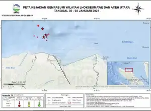 Dalam 2 Hari Terakhir, Kota Lhokseumawe 10 Kali Diguncang Gempa Bumi