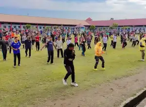 WB Lapas Banda Aceh Ikuti Senam Jantung Sehat Semarakkan Pekan Olahraga Pemasyarakatan HBP ke-59