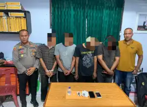 Personel Polsek Banda Sakti Bekuk Empat Tersangka Pemakai Sabu dan Ganja