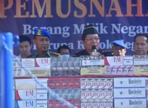 Bea Cukai Musnahkan Rokok Ilegal Senilai 1,2 Miliyar Lebih
