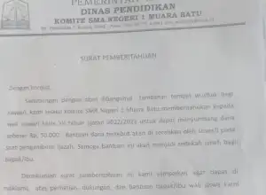 Komite Sekolah Bantah Adanya Pungli Di SMA Negeri 1 Muara Batu