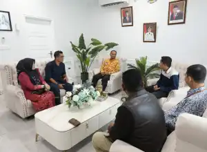 Bahas Alat Peraga Pemilu, Panwaslih Kota Lhokseumawe Temui Pj Wali Kota Lhokseumawe