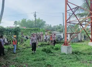 Personel Polsek Kuta Makmur Amankan Tersangka Pencurian Kabel Tower XL