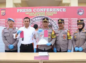 Polres Aceh Utara Ungkap Peredaran Gelap Tramadol, Dua Tersangka Terancam 12 Tahun Penjara