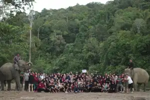 Tingkatkan Kemampuan Komunikasi Lingkungan, HMP KPI Ngecamp di Pusat Konservasi Gajah