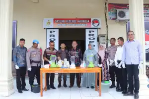 Polres Lhokseumawe Musnahkan 2 Kilogram Sabu 