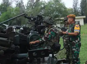 Lindungi Obvitnas, Prajurit Yon Arhanud 5 Latihan Taktis Tingkat Satbak