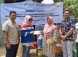 Peduli Korban Kebakaran, PT PHE NSO Serahkan Santunan dan Bantuan Sembako