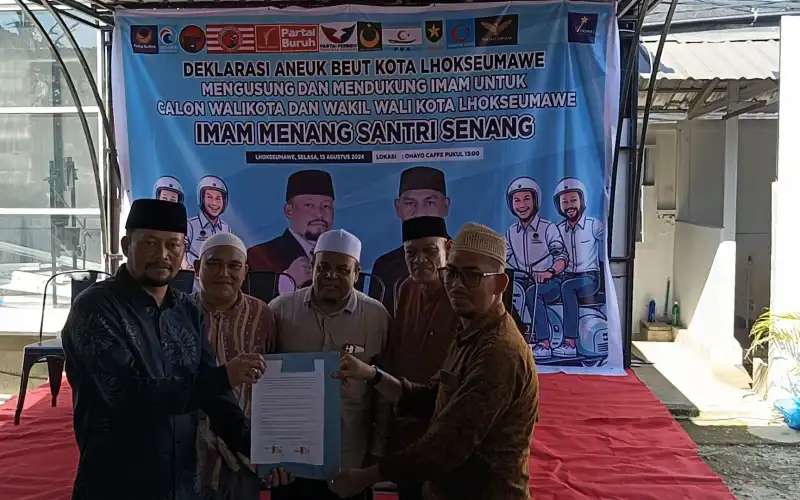 Ratusan Santri Deklarasi Dukungan ke Ismail A Manaf Cawalkot Lhokseumawe 