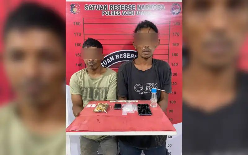 Sat Res Narkoba Polres Aceh Utara Tangkap Dua Pria dengan Barang Bukti Sabu di Nisam