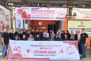 Dari Pengawasan ke Pengabdian: Bawaslu Aceh Utara Rayakan Kemerdekaan dengan Donor Darah