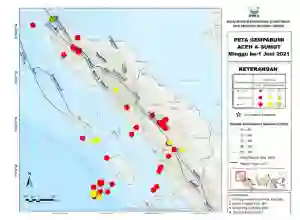 BMKG Catat 48 Gempa di Sumut-Aceh dalam Sepekan