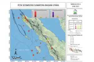 BMKG Catat 22 Gempa Terjadi di Sumut-Aceh Pekan Keempat Juni 2021