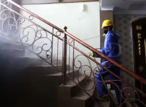 Foto Feature: Disinfektan Rumah Ibadah Dan Tempat Umum