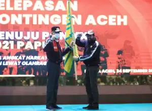 Nova Melepas Kontingen Aceh Menuju PON Papua