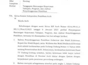 KPU Larang KIP Aceh Jalankan Tahapan Pilkada 2022