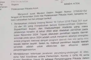 Mendagri Tegaskan Pilkada Aceh Digelar 2024