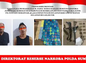 Polda Sumut Tangkap 2 Warga Aceh, Sita 89 Kg Sabu dan 2 Senjata Api