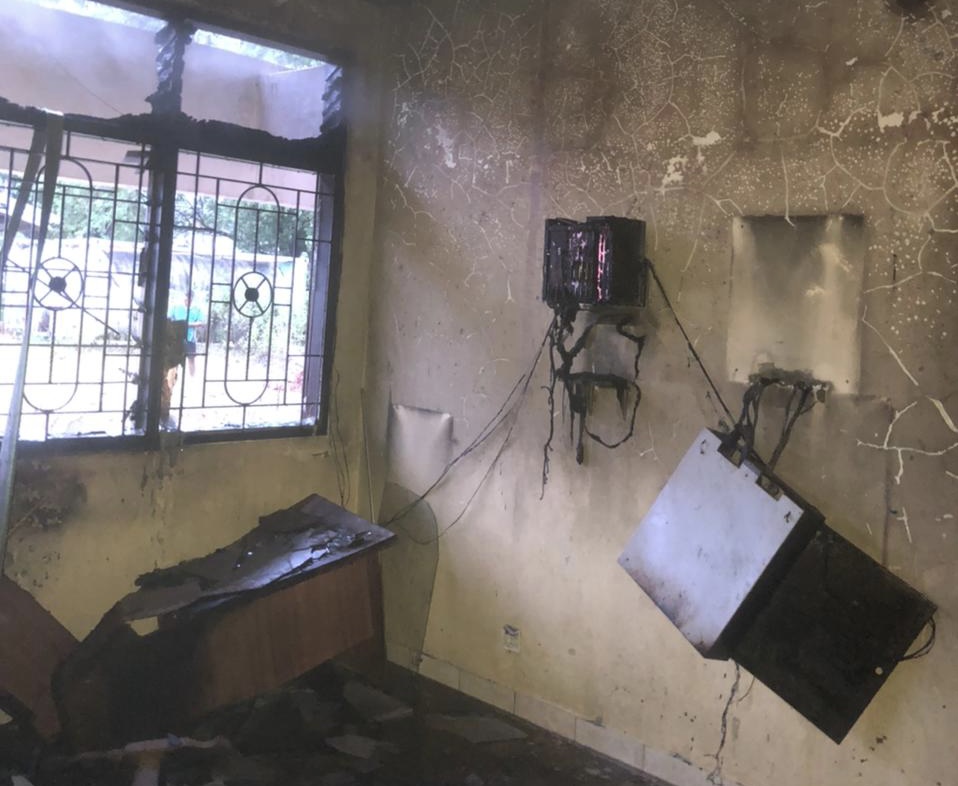 Diduga Korsleting Listrik, Kantor Lama Pelindo di Pelabuhan Malahayati Terbakar