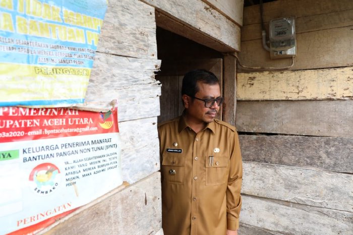 Pj Aceh Utara Tinjau Rumah Tidak Layak Huni