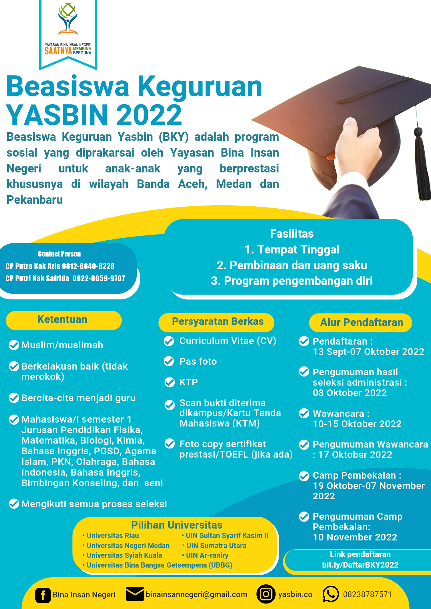 Beasiswa Keguruan Yasbin 2022, Berikut Syarat dan Nama Kampusnya