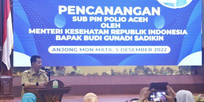 Pj Gubernur Minta Bupati dan Wali Kota Dukung Penuntasan Vaksinasi Polio Anak
