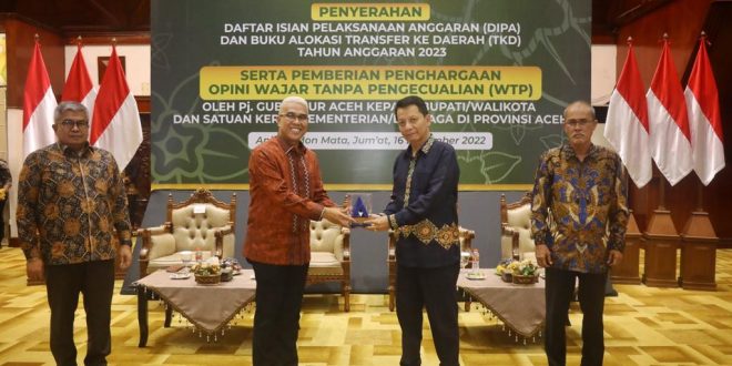 Pemerintah Aceh Terima Penghargaan dari Kemenkeu