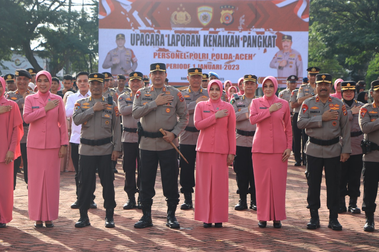 1.497 Personel Polda Aceh Naik Pangkat