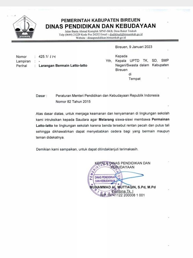 Siswa/i di Bireuen Dilarang Bawa Lato-Lato ke Sekolah, Ini Alasannya