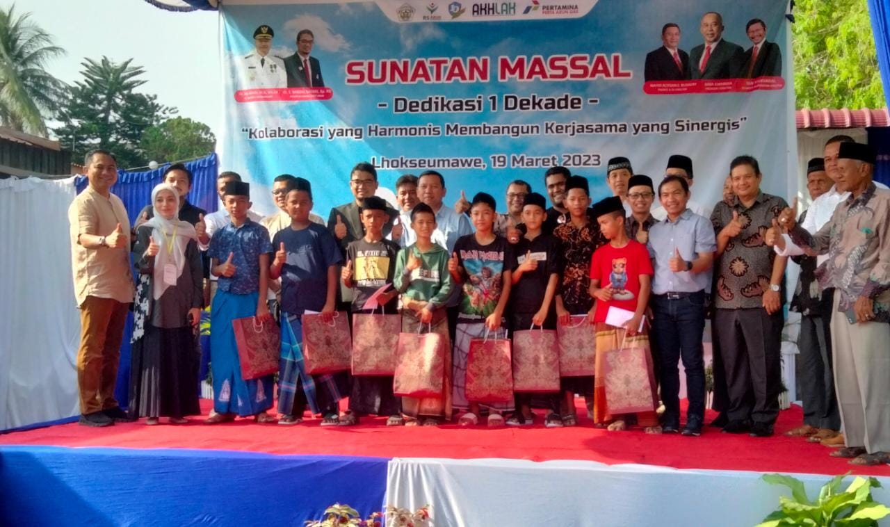 Satu Dekade, PT PAG Gelar Khitanan Massal di RSU Arun Lhokseumawe