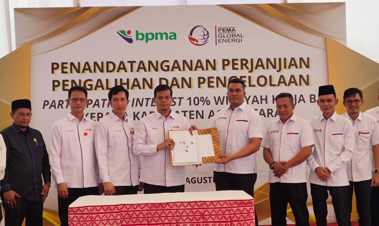 PGE Serahkan 10 Persen <i>Participating Interest</i> WK B kepada Pemerintah Aceh Utara