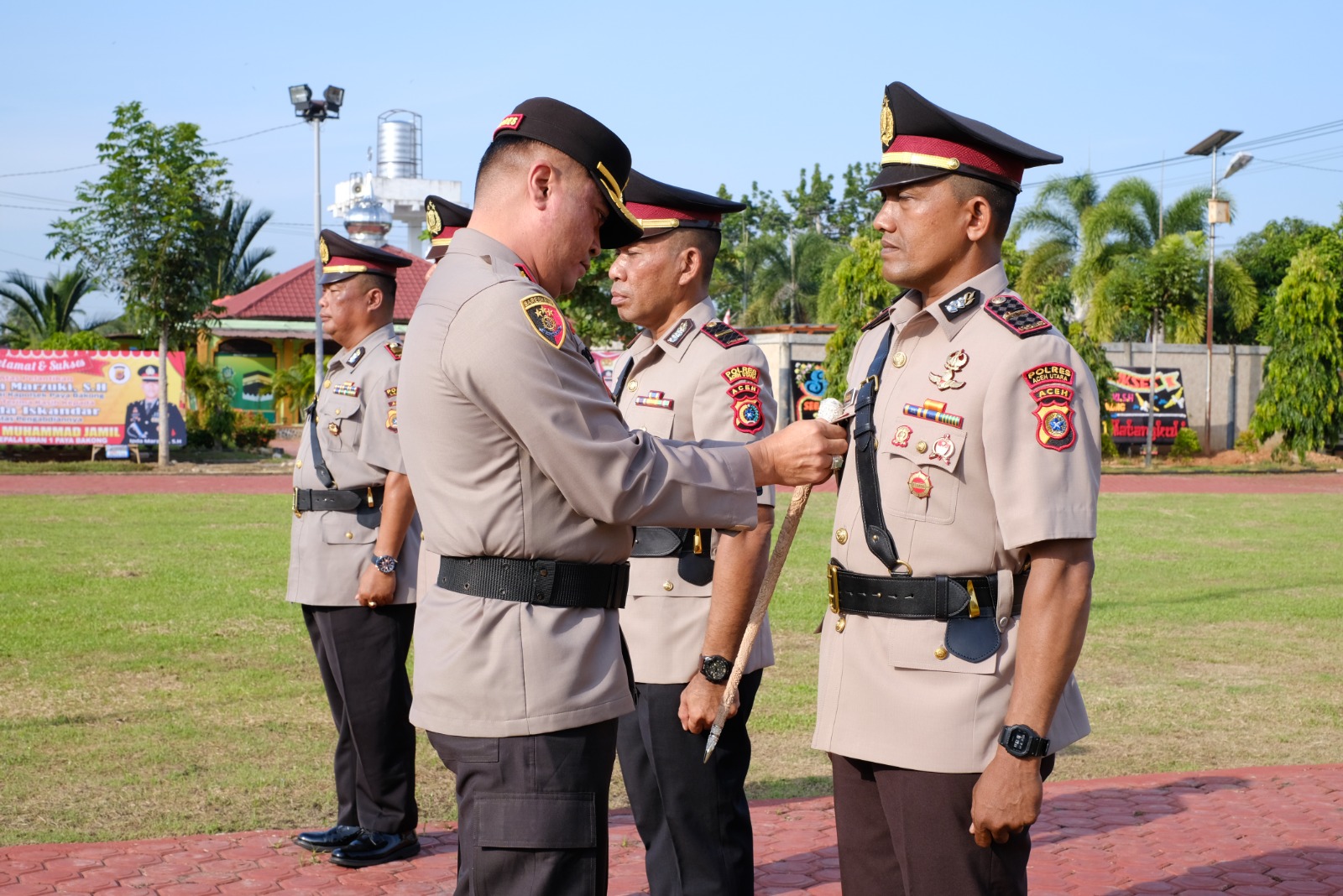 Kapolres Aceh Utara Pimpin Sertijab Kapolsek Tanah Luas dan Kapolsek Paya Bakong