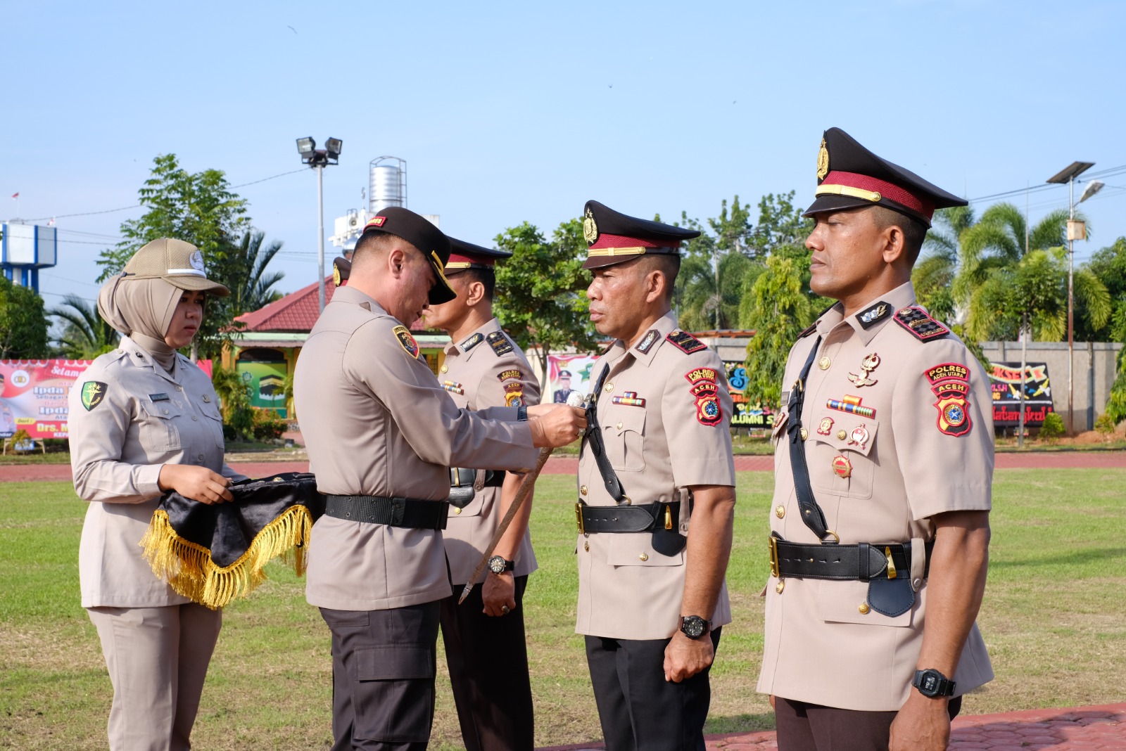 Kapolres Aceh Utara Pimpin Sertijab Kapolsek Tanah Luas dan Kapolsek Paya Bakong
