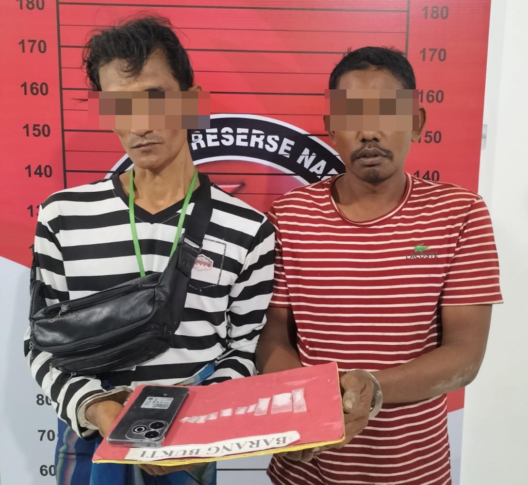 Polres Aceh Utara Tangkap Dua Pria Asal Lapang, 10 Paket Sabu Diamankan