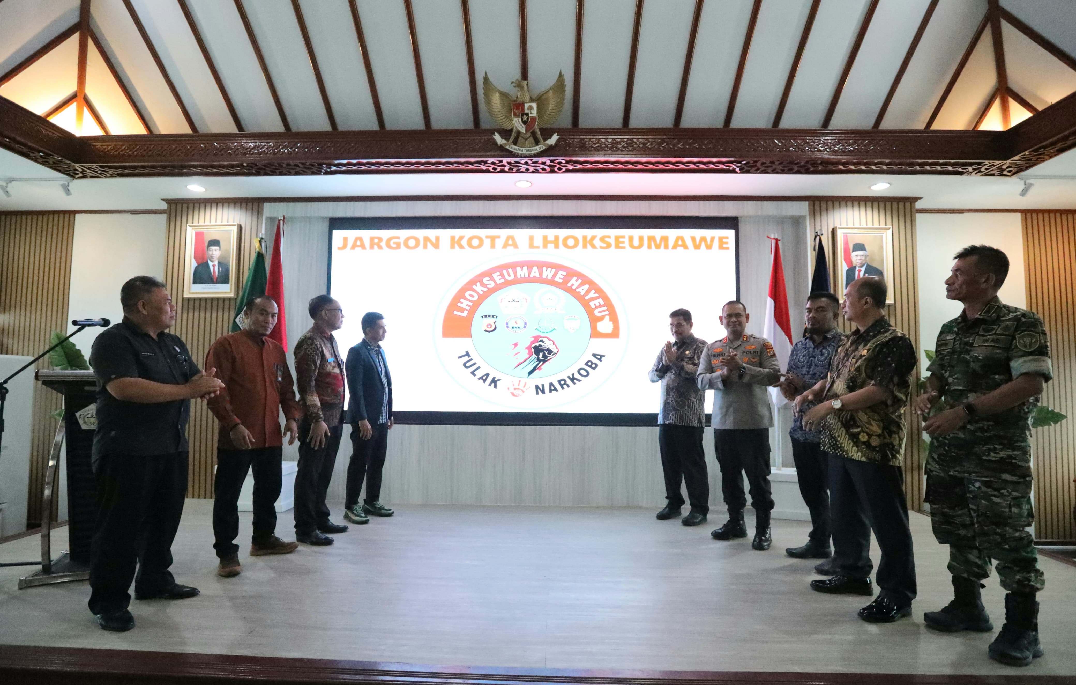 Lhokseumawe Launching Qanun P4GN dan Jargon Hayeu Tulak Narkoba