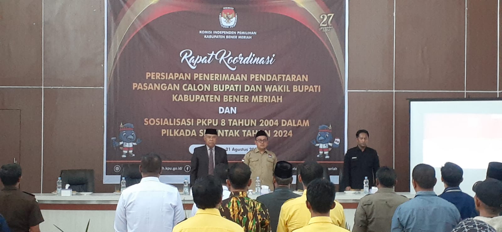 Bahas Penerimaan Pendaftaran Paslon Cabub-wabub, KIP Bener Meriah Gelar Rakor
