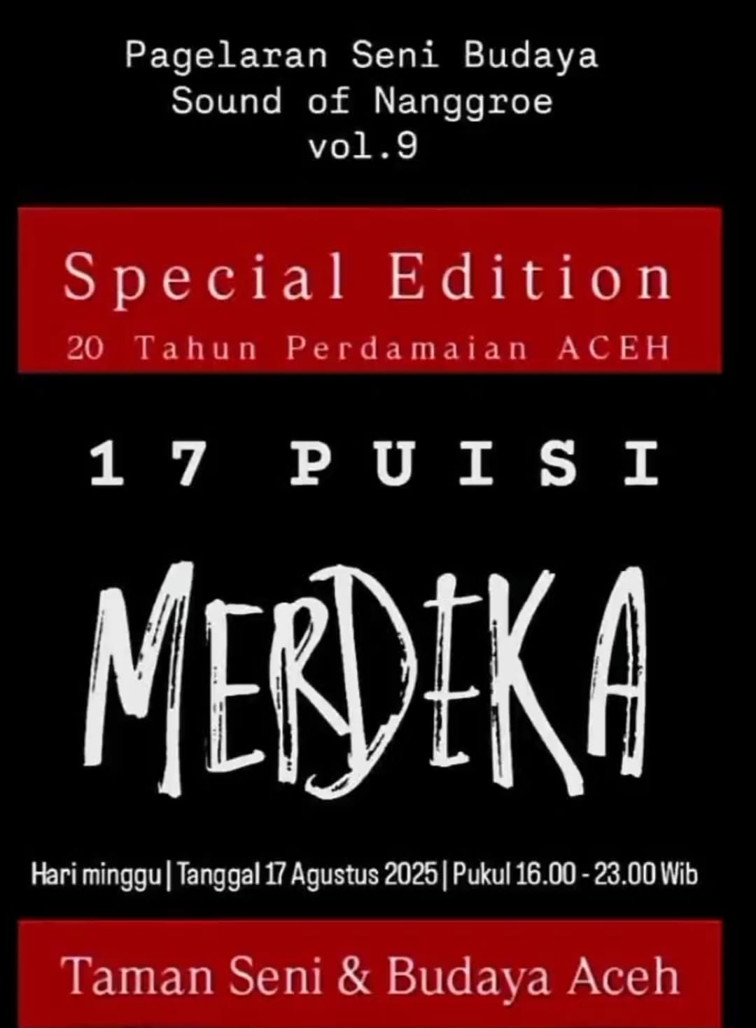 Meriahkan Hari Kemerdekaan, Sound of Nanggroe Vol.9 Kembali Gelar Seni Budaya