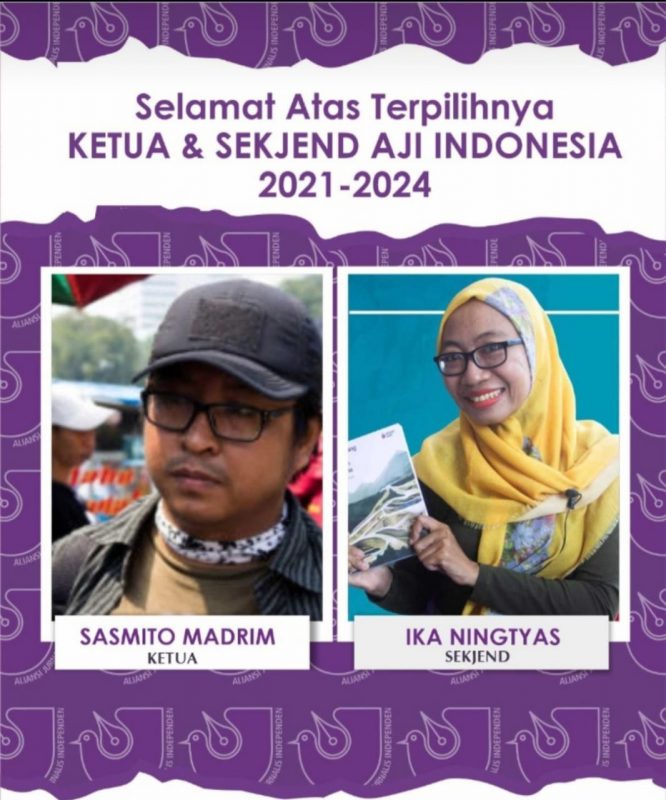 Sasmito-Ika Pimpin AJI 3 Tahun ke Depan, Tantangannya Rezim Otoriter